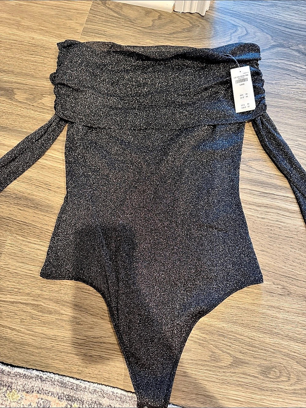 Abercrombie & Fitch Black One-Piece bodysuit Size Large NWT